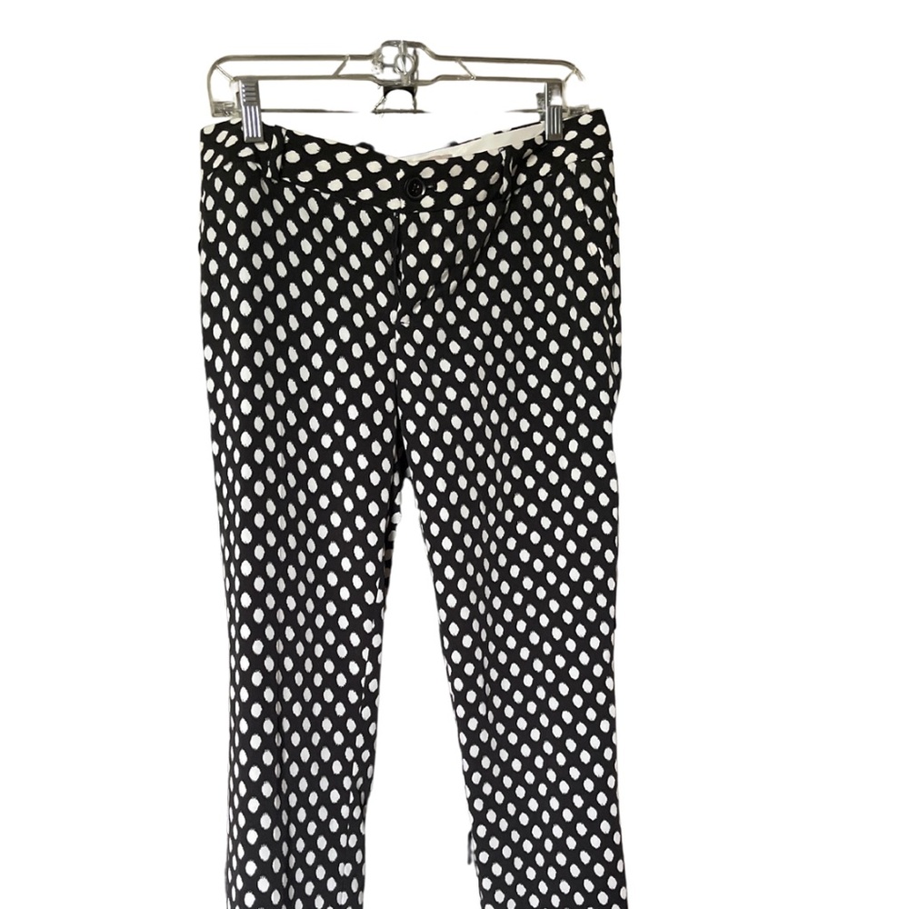 Black with white polka dots Banana Republic lines pants
